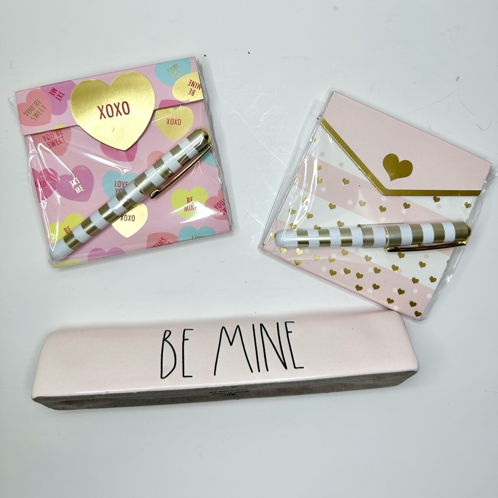 Rae Dunn “Be Mine” Valentine Decor + Paper & Pen Sets
